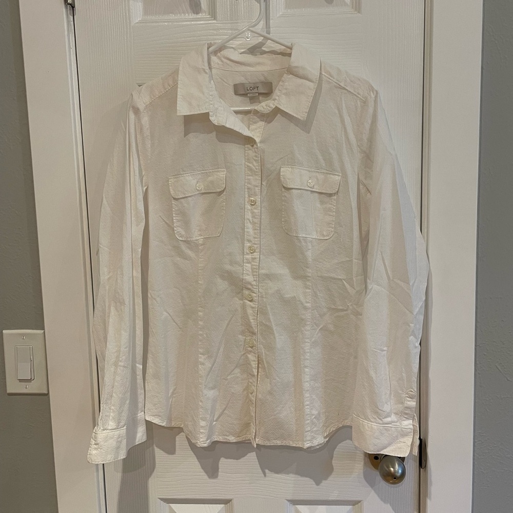 Loft White Button Up Shirt